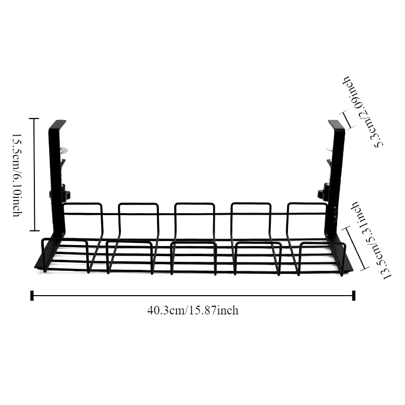 Metal Under Desk Organizer – Cable Tray for Office Desk & Kitchen Storage