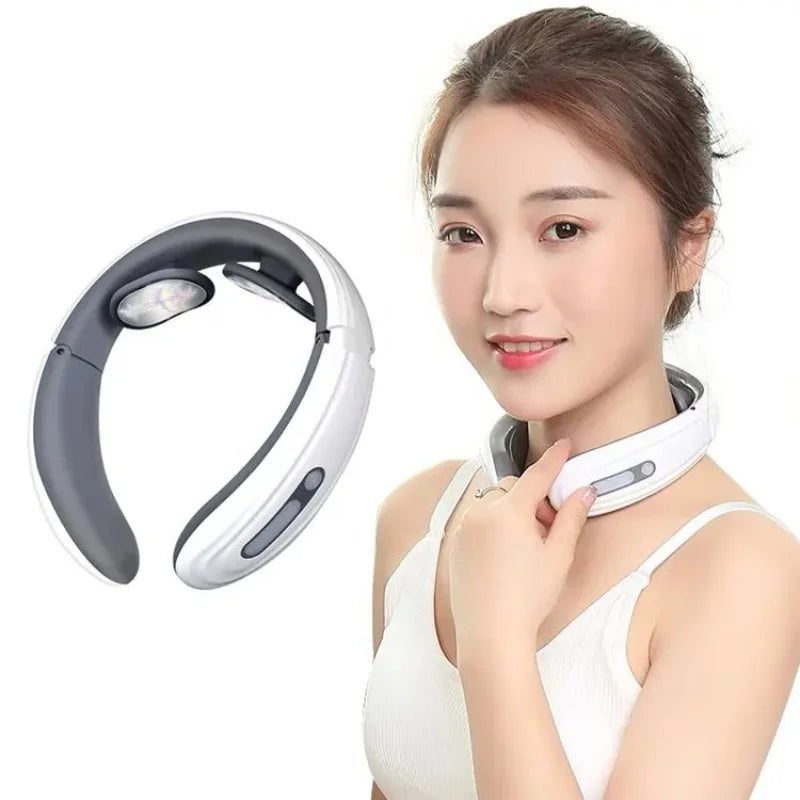 6-Mode Electric Neck Massager – EMS Pulse & Infrared Heat for Cervical Pain Relief