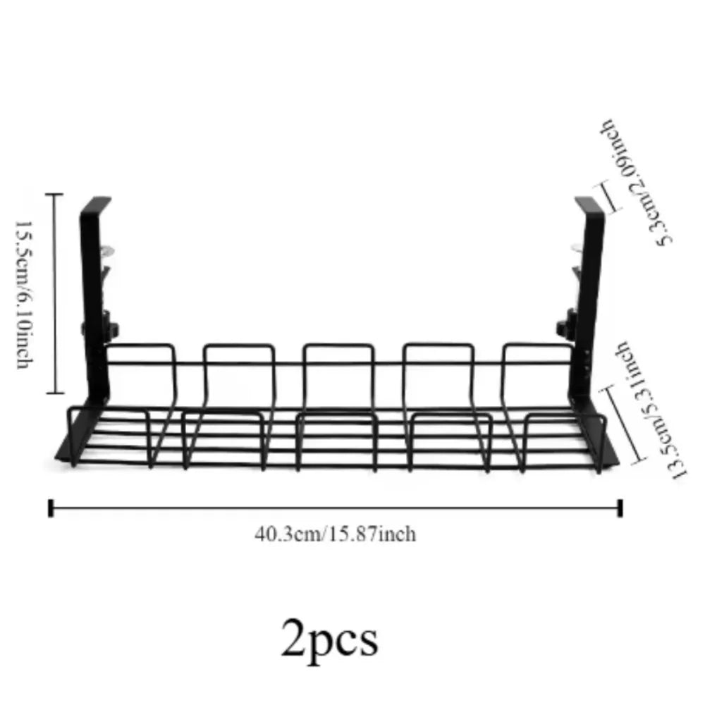 Metal Under Desk Organizer – Cable Tray for Office Desk & Kitchen Storage