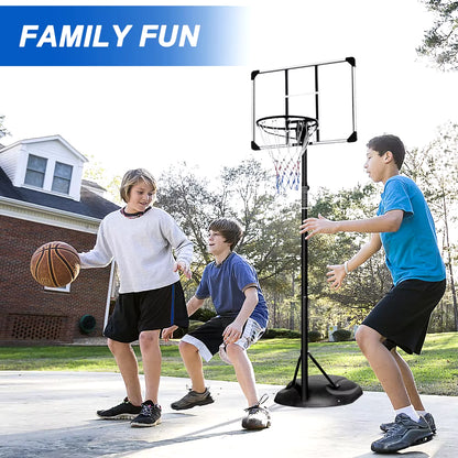 Adjustable Basketball Stand – Portable Hoop System with 32-Inch Backboard for Indoor & Outdoor Use