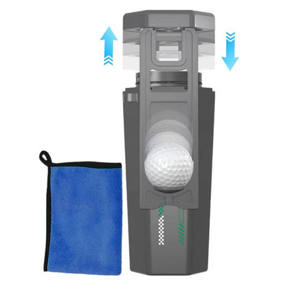 Portable Golf Ball Washer – 2-in-1 Cleaner with Golf Towel for Club & Ball