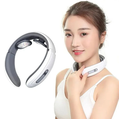 6-Mode Electric Neck Massager – EMS Pulse & Infrared Heat for Cervical Pain Relief