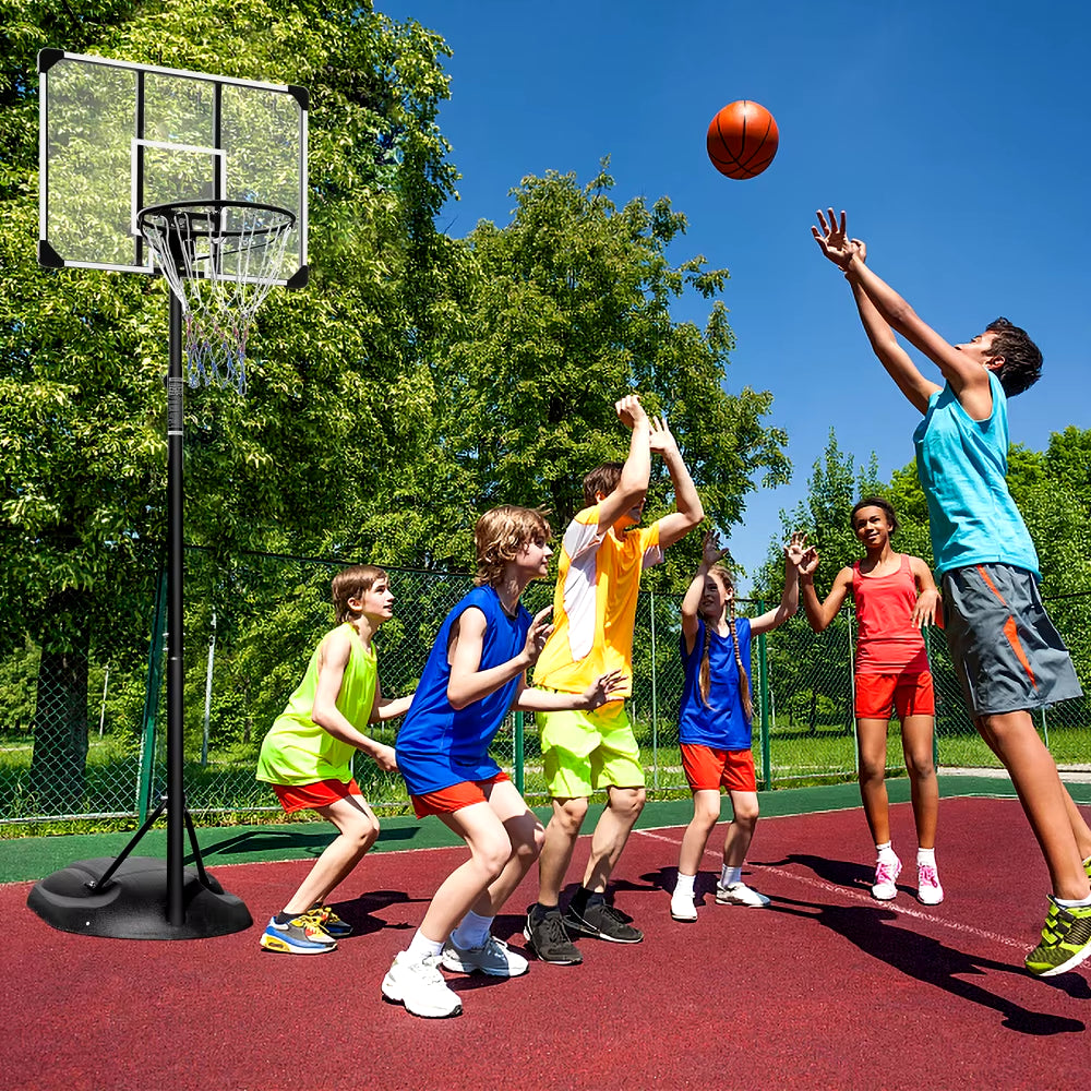 Adjustable Basketball Stand – Portable Hoop System with 32-Inch Backboard for Indoor & Outdoor Use