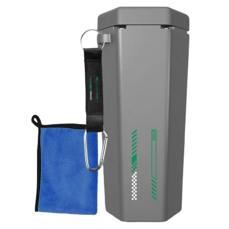 Portable Golf Ball Washer – 2-in-1 Cleaner with Golf Towel for Club & Ball