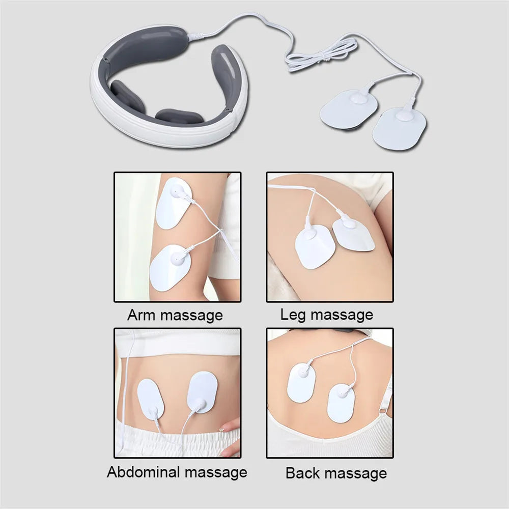 6-Mode Electric Neck Massager – EMS Pulse & Infrared Heat for Cervical Pain Relief