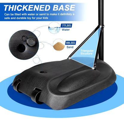 Adjustable Basketball Stand – Portable Hoop System with 32-Inch Backboard for Indoor & Outdoor Use