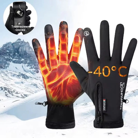 Waterproof Thermal Winter Gloves – Touch Screen Windproof Warm Sports Gloves for Running, Hiking & Skiing
