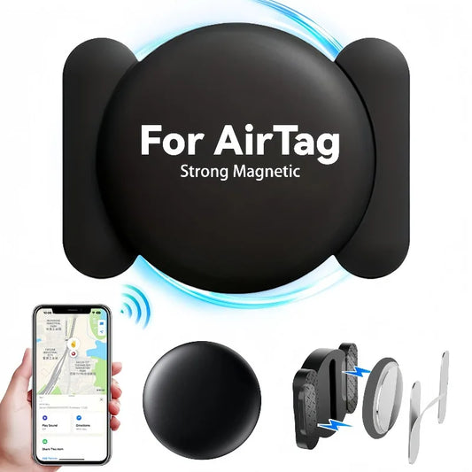Magnetic Smart Tag Case – Portable Anti-Lost GPS Tracker Holder for Apple AirTag Car & Vehicle Location