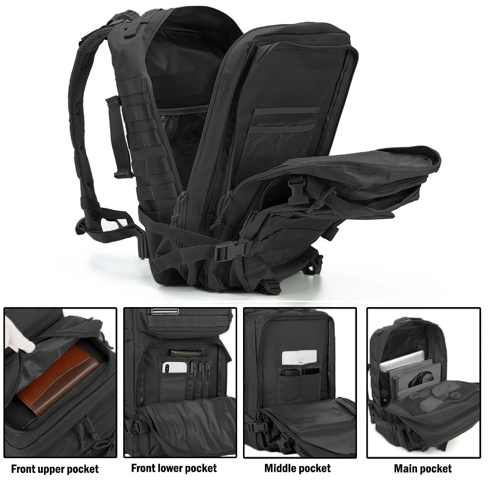 Military Tactical Backpack – 3P MOLLE EDC Pack for Outdoor Travel & Survival